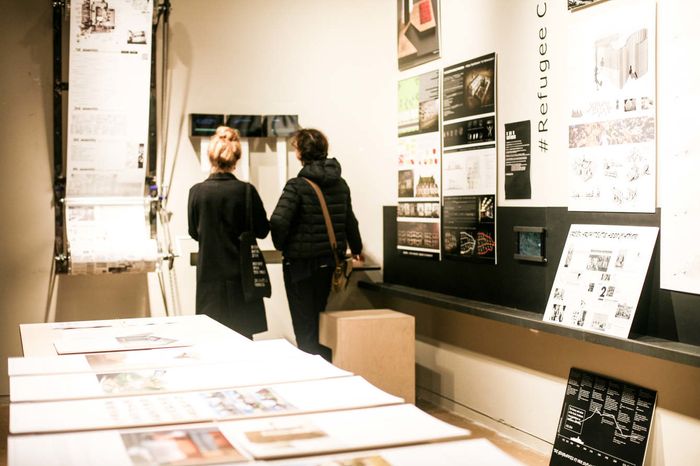 Visitors interacting with the installation