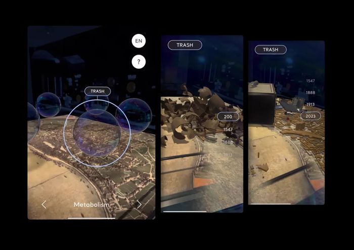 Three app screenshots