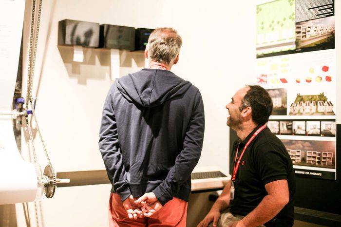 Visitors interacting with the installation